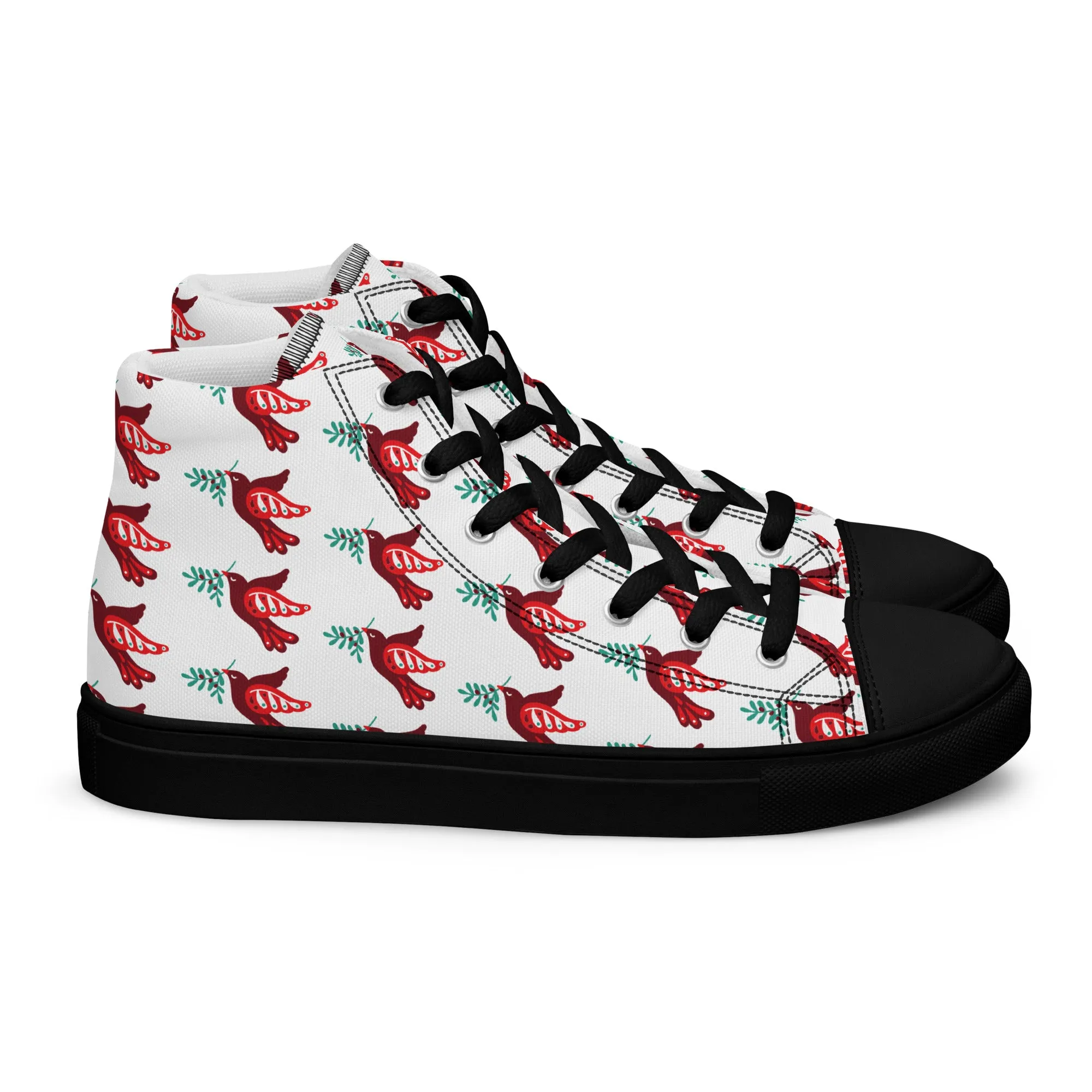 Men Christmas High Top Canvas Shoes (Glamourange Holiday Magic Canvas Shoes For Men - 002)